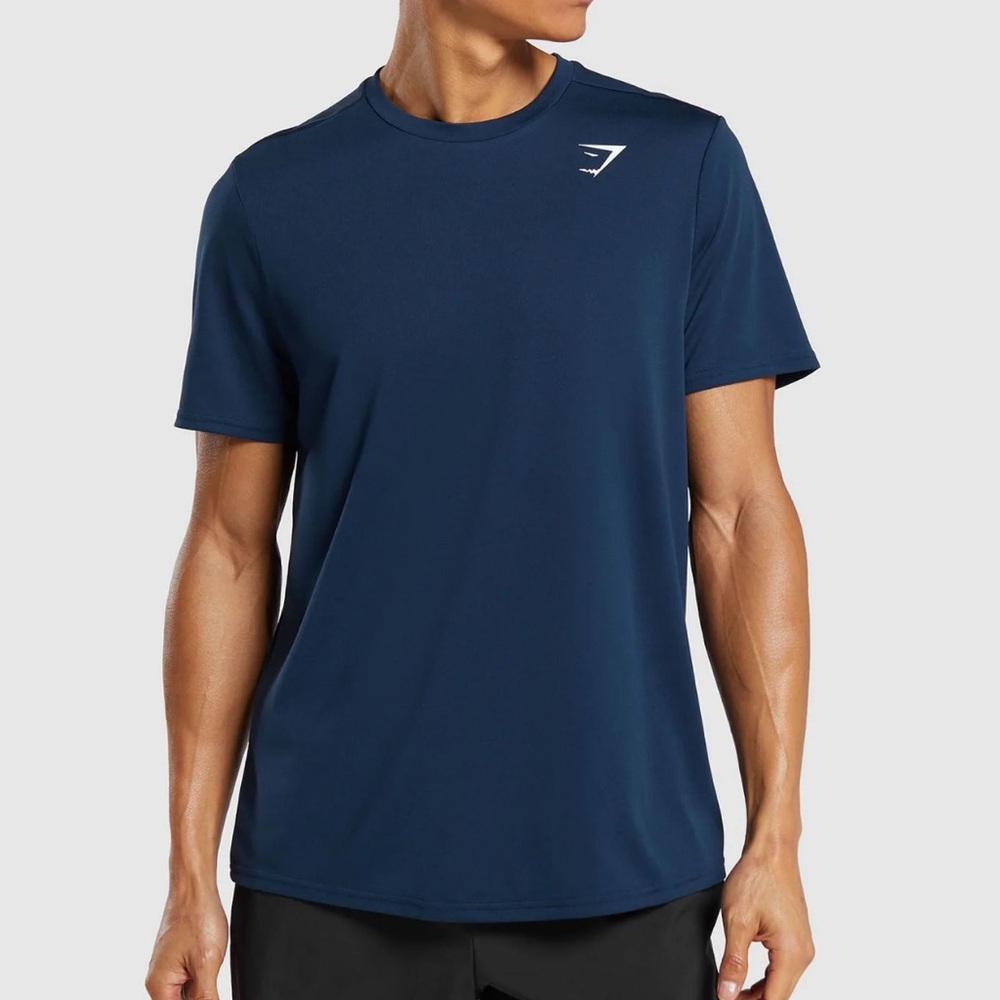 GYMSHARK ARRIVAL T-SHIRT REGULAR FIT LARGE NAVY NWT IN PACKAGING